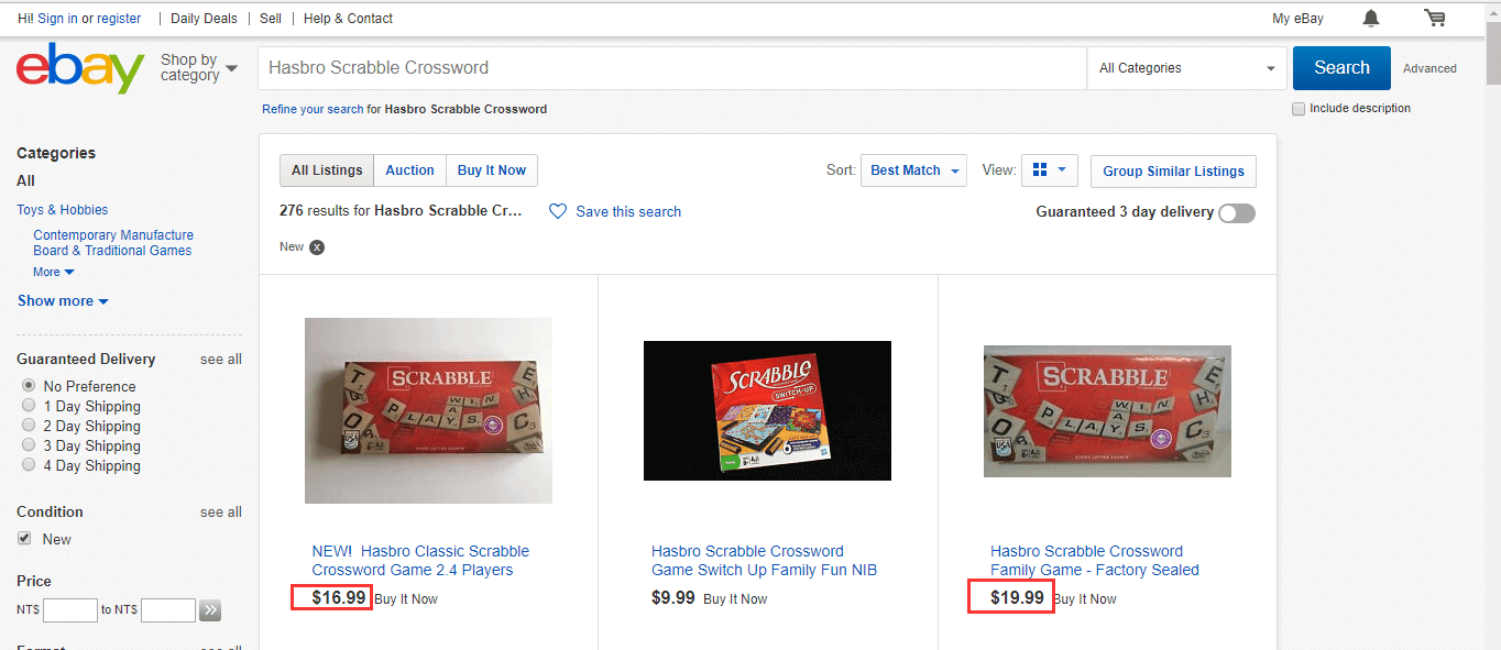 product research on eBay